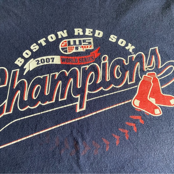 Boston Red Sox 2007 World Series champions MLB T-shirt navy blue, size large - Picture 2 of 4